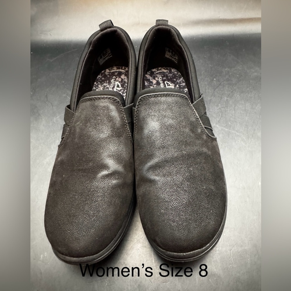Clarks Cloudsteppers Black Breeze Bali Flat Loafer Women's Size 8 Slip On Comfy